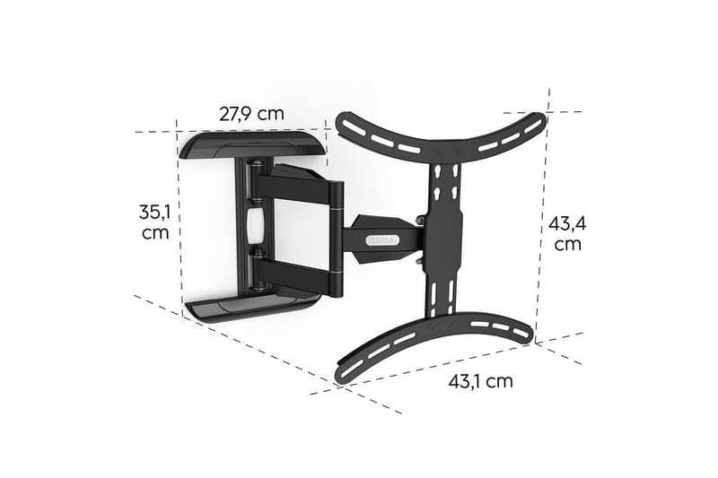 TV-veggfeste Hama VESA Full Motion Svart - Svart - Møbler - Mediamøbel & tv møbel - Mediestativ & veggfeste