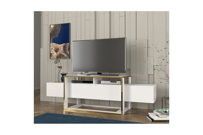 Urt TV-benk 160 cm - Gull/Hvit - Møbler - Mediamøbel & tv møbel - TV-benk & mediabenk