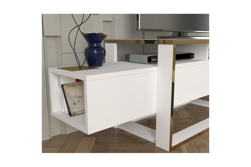 Urt TV-benk 160 cm - Gull/Hvit - Møbler - Mediamøbel & tv møbel - TV-benk & mediabenk