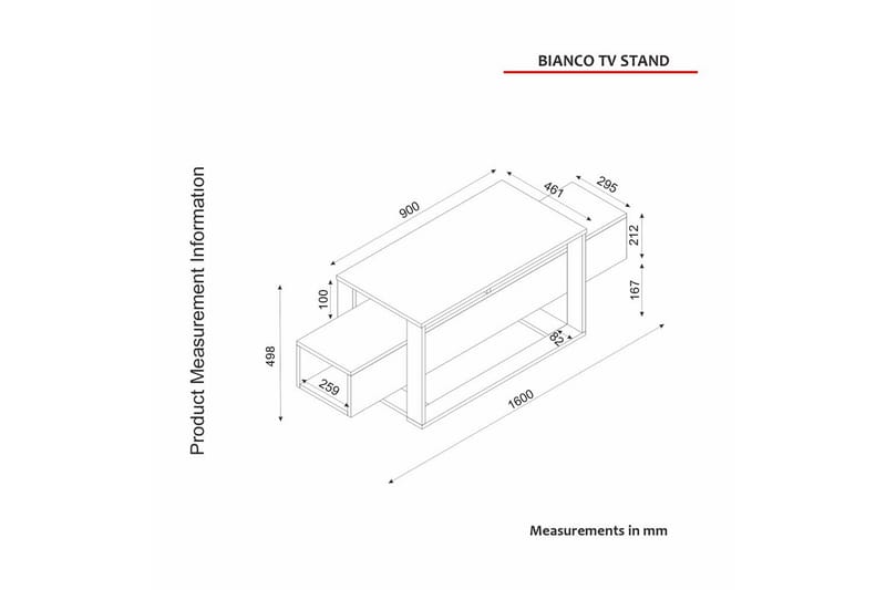 Urt TV-benk 160 cm - Gull/Hvit - Møbler - Mediamøbel & tv møbel - TV-benk & mediabenk
