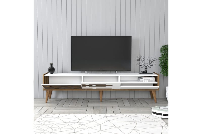 Valensiya TV-benk 180 cm - Valnøtt/Hvit - Møbler - Mediamøbel & tv møbel - TV-benk & mediabenk