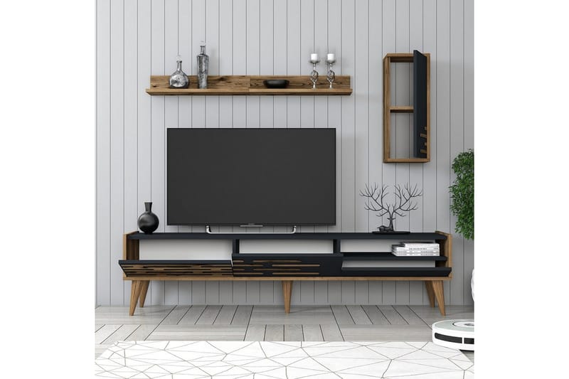 Valensiya TV-skap 180 cm - Valnøtt/Antrasitt - Møbler - Mediamøbel & tv møbel - TV-møbelsett