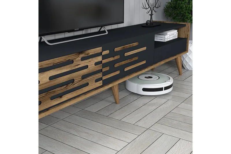 Valensiya TV-skap 180 cm - Valnøtt/Antrasitt - Møbler - Mediamøbel & tv møbel - TV-møbelsett