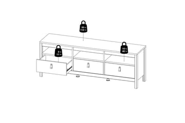 Vallvidera TV-benk 151 cm - Beige - Møbler - Mediamøbel & tv møbel - TV-benk & mediabenk