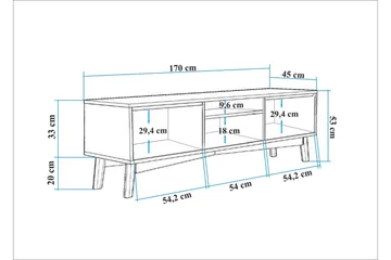 Valsot TV-benk 170 cm - Brun - Møbler - Mediamøbel & tv møbel - TV-benk & mediabenk