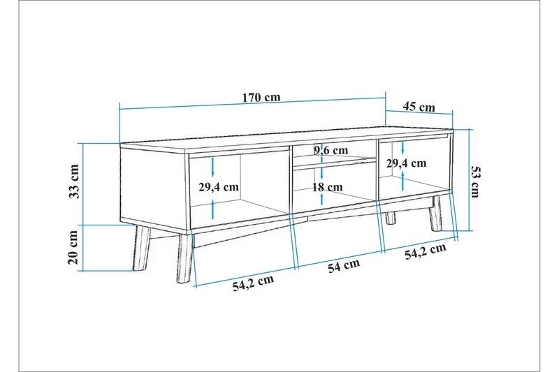 Valsot TV-benk 170 cm - Valnøtt - Møbler - Mediamøbel & tv møbel - TV-benk & mediabenk