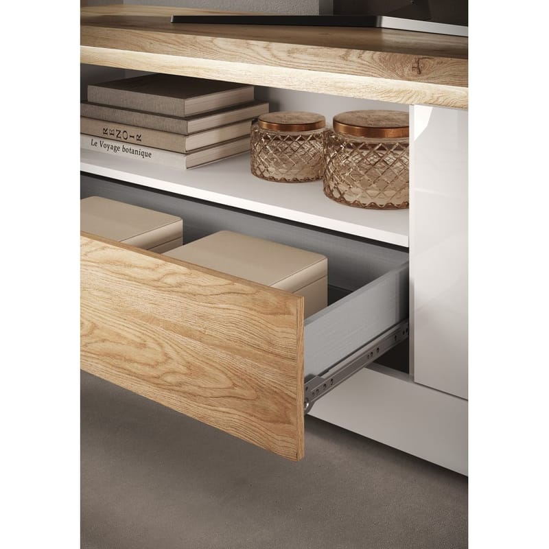 Vandesar TV-benk 207 cm - Natur/Hvit - Møbler - Mediamøbel & tv møbel - TV-benk & mediabenk