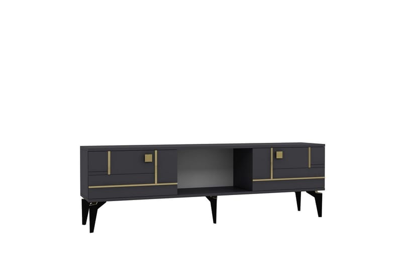 Varno TV-benk 150 cm - Antrasitt/Gull - Møbler - Mediamøbel & tv møbel - TV-benk & mediabenk