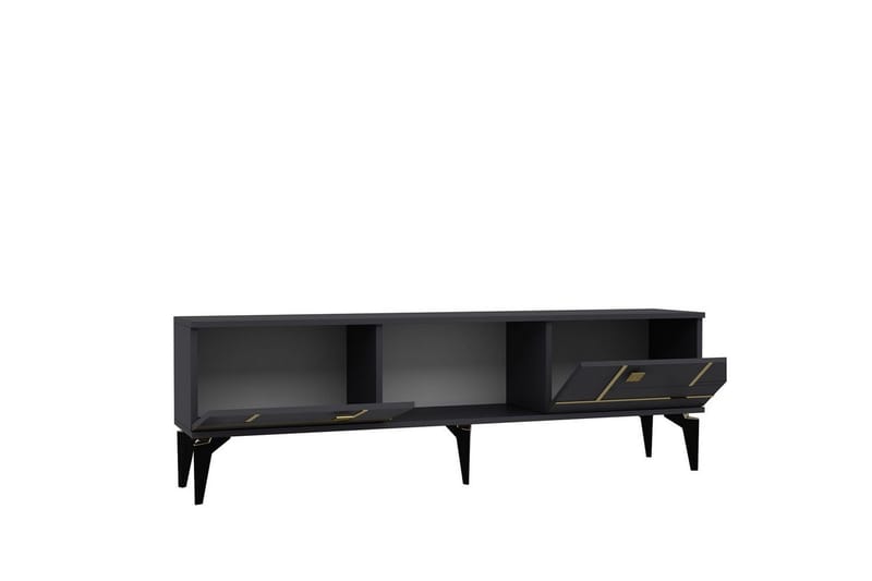 Varno TV-benk 150 cm - Antrasitt/Gull - Møbler - Mediamøbel & tv møbel - TV-benk & mediabenk