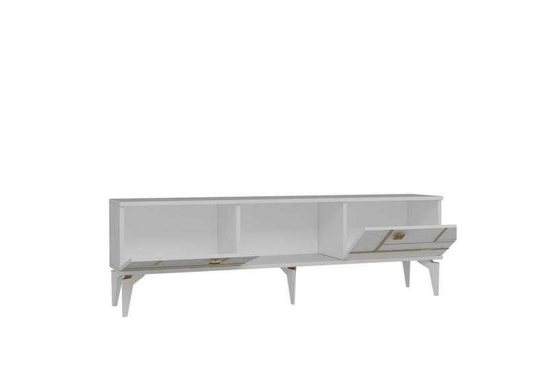 Varno TV-benk 150 cm - Hvit/Gull - Møbler - Mediamøbel & tv møbel - TV-benk & mediabenk