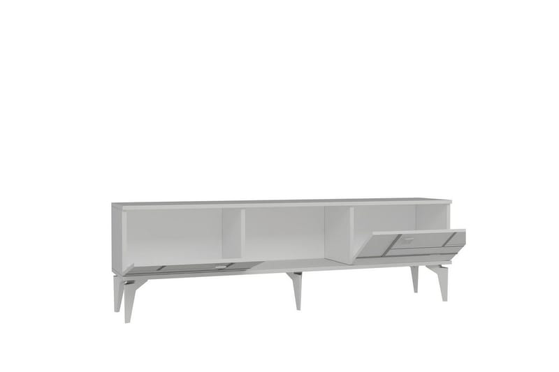 Varno TV-benk 150 cm - Hvit/Sølv - Møbler - Mediamøbel & tv møbel - TV-benk & mediabenk