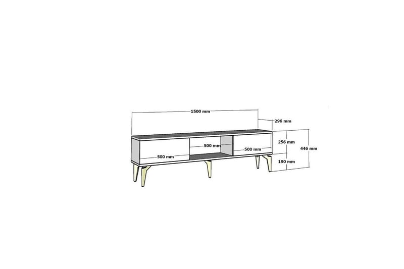 Varno TV-benk 150 cm - Hvit/Sølv - Møbler - Mediamøbel & tv møbel - TV-benk & mediabenk