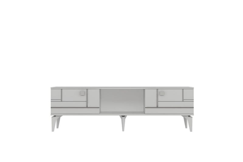 Varno TV-benk 150 cm - Hvit/Sølv - Møbler - Mediamøbel & tv møbel - TV-benk & mediabenk