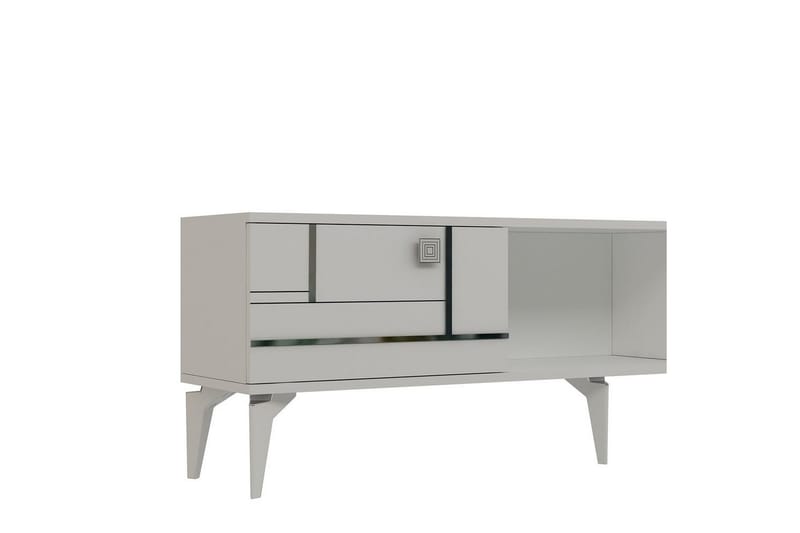 Varno TV-benk 150 cm - Hvit/Sølv - Møbler - Mediamøbel & tv møbel - TV-benk & mediabenk