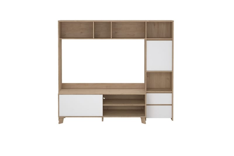 Varun TV-skap 209 cm - Hvit/Natur - Møbler - Mediamøbel & tv møbel - TV-skap