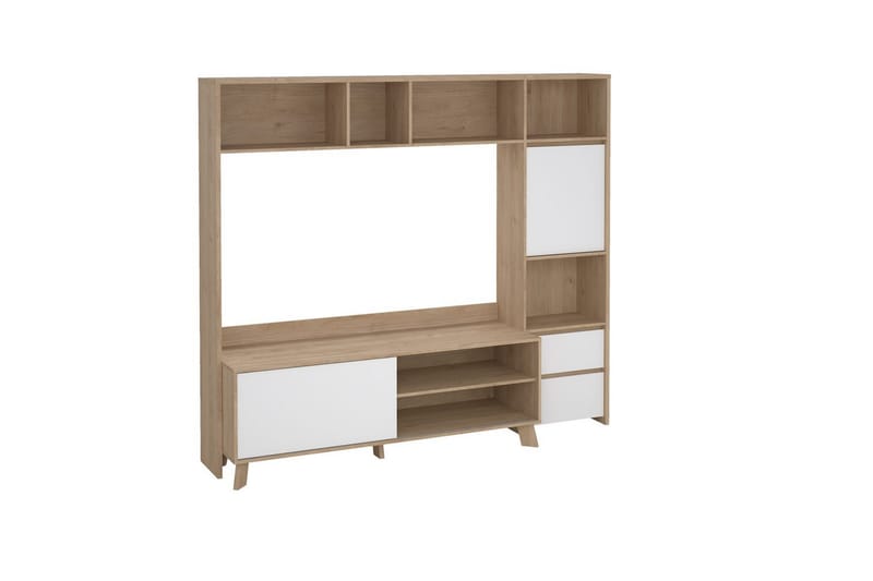 Varun TV-skap 209 cm - Hvit/Natur - Møbler - Mediamøbel & tv møbel - TV-skap