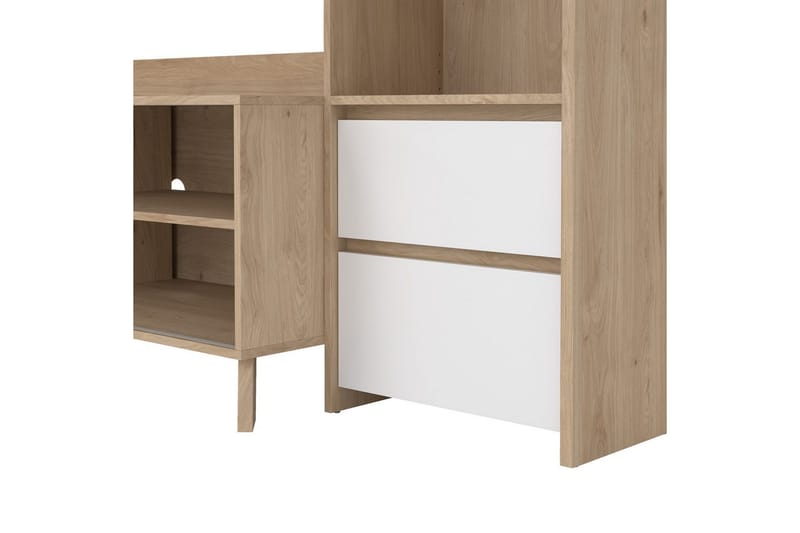 Varun TV-skap 209 cm - Hvit/Natur - Møbler - Mediamøbel & tv møbel - TV-skap