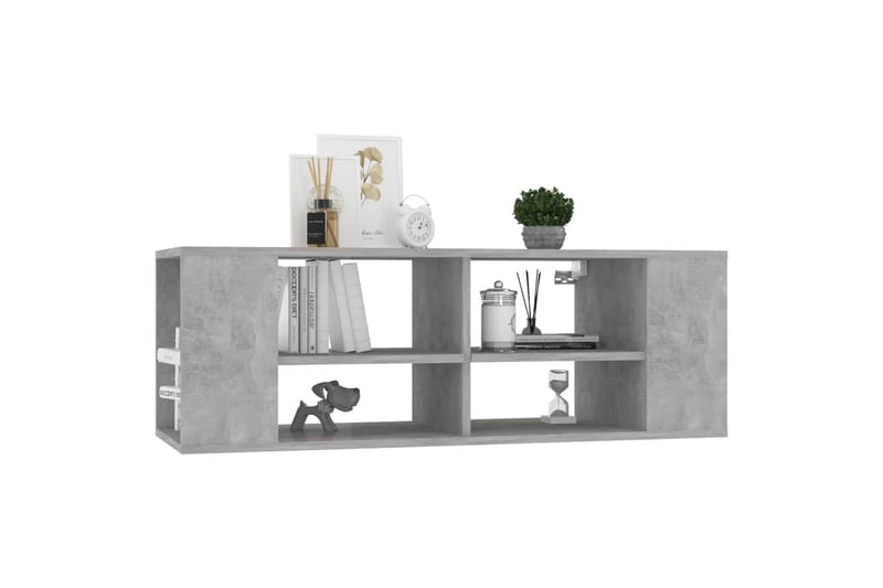 Vegghengt TV-benk betonggrå 102x35x35 cm sponplate - Grå - Møbler - Mediamøbel & tv møbel - TV-skap