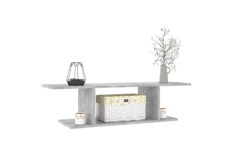 Vegghengt TV-benk betonggrå 103x30x26,5 cm - Grå - Møbler - Mediamøbel & tv møbel - TV-skap