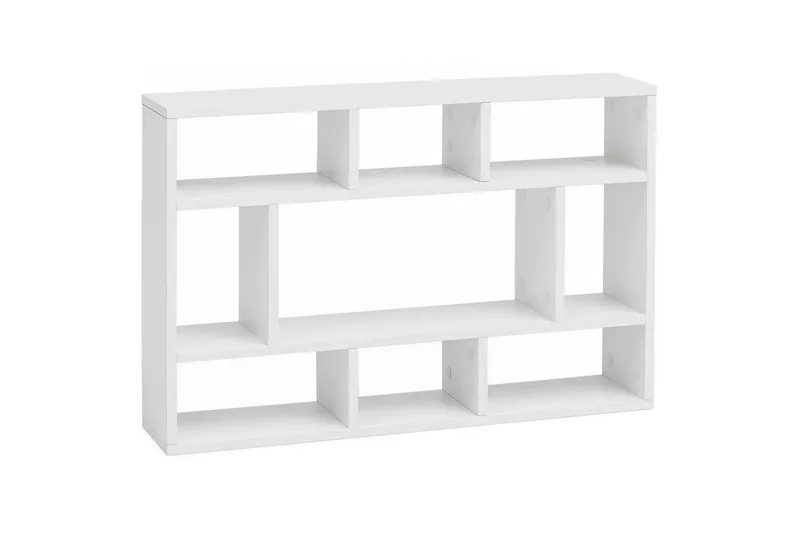 Vegghylle Wohnling melaminbelagt sponplate, bokoppbevaring, veggmontert, moderne stil Hvit, Hvit