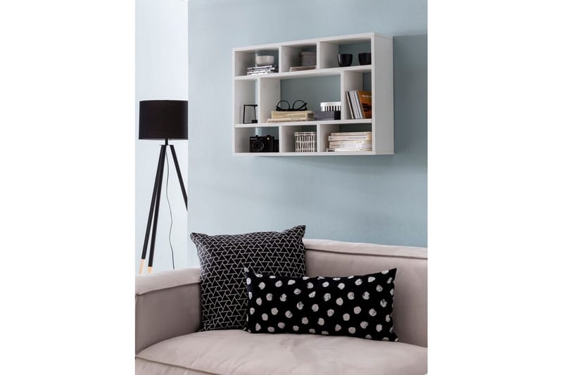 Vegghylle Wohnling melaminbelagt sponplate, bokoppbevaring, veggmontert, moderne stil Hvit - Hvit - Oppbevaring - Hyller - Vegghylle