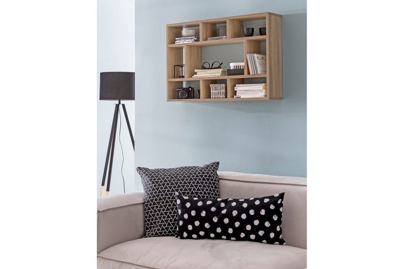 Vegghylle Wohnling melaminbelagt sponplate, bokoppbevaring, veggmontert, moderne stil Sonoma - Sonoma - Oppbevaring - Hyller - Vegghylle