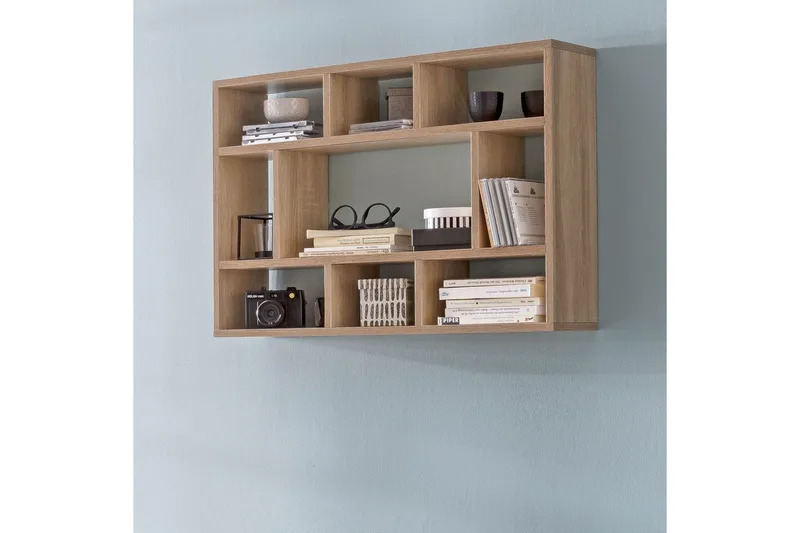 Vegghylle Wohnling melaminbelagt sponplate, bokoppbevaring, veggmontert, moderne stil Sonoma - Sonoma - Oppbevaring - Hyller - Vegghylle