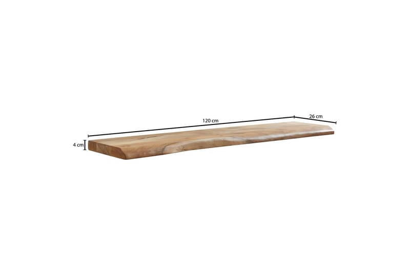 Vegghylle Wohnling trekant, heltre, flytende hylle, landlig stil 120 cm - 120 cm - Møbler - Mediamøbel & tv møbel - TV-hylle