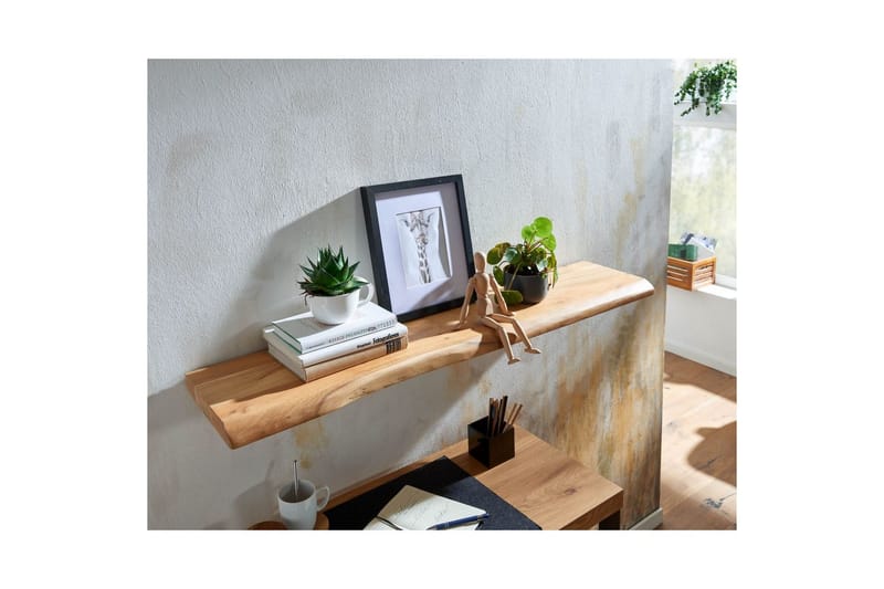 Vegghylle Wohnling trekant, heltre, flytende hylle, landlig stil 120 cm - 120 cm - Møbler - Mediamøbel & tv møbel - TV-hylle