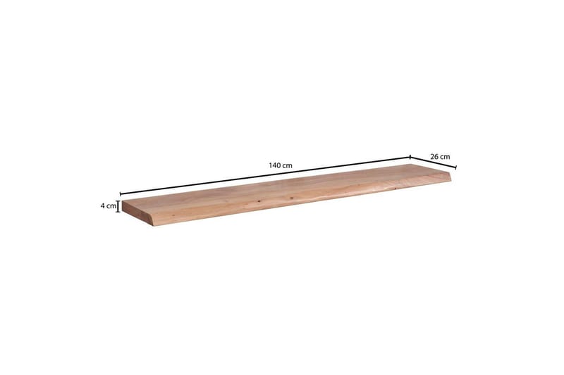 Vegghylle Wohnling trekant, heltre, flytende hylle, landlig stil 140 cm - 140 cm - Oppbevaring - Hyller - Vegghylle