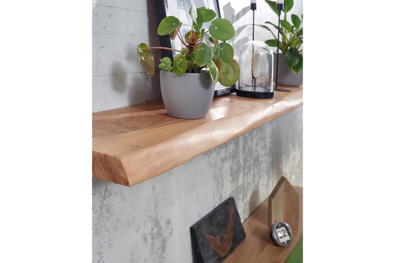Vegghylle Wohnling trekant, heltre, flytende hylle, landlig stil 140 cm - 140 cm - Oppbevaring - Hyller - Vegghylle