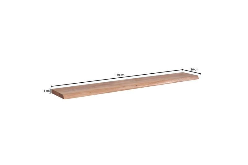 Vegghylle Wohnling trekant, heltre, flytende hylle, landlig stil 160 cm - 160 cm - Møbler - Mediamøbel & tv møbel - TV-hylle