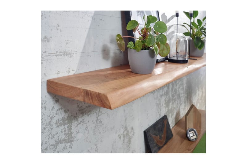 Vegghylle Wohnling trekant, heltre, flytende hylle, landlig stil 160 cm - 160 cm - Møbler - Mediamøbel & tv møbel - TV-hylle