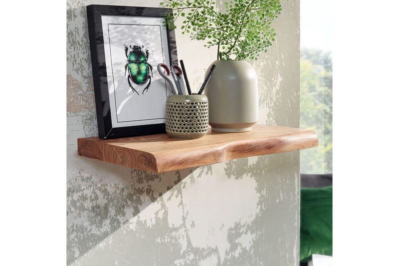 Vegghylle Wohnling trekant, heltre, flytende hylle, landlig stil 40 cm - 40 cm - Møbler - Mediamøbel & tv møbel - TV-hylle