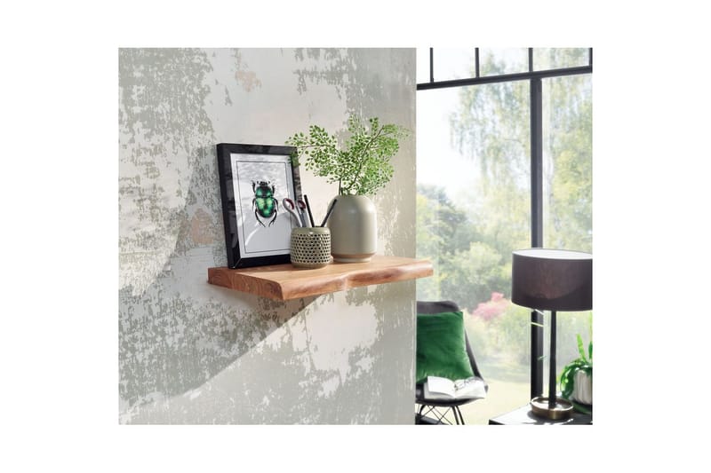 Vegghylle Wohnling trekant, heltre, flytende hylle, landlig stil 40 cm - 40 cm - Møbler - Mediamøbel & tv møbel - TV-hylle