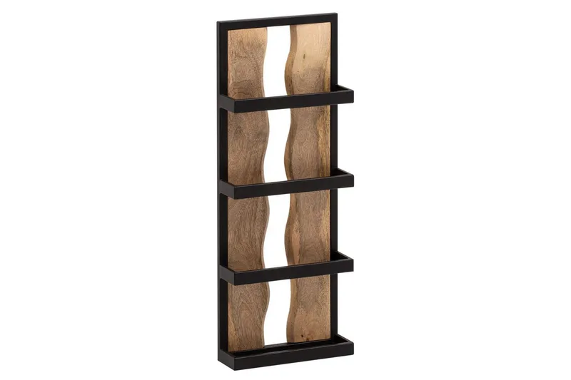 Vegghylle Wohnling Trekanter i massiv treramme med 4 hyller Industriell, undefined