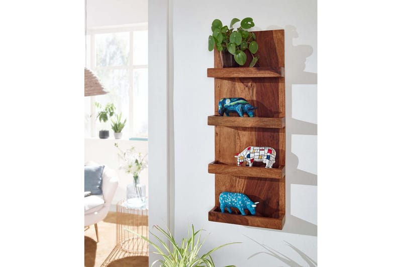 Vegghylle Wohnling Vegghengt i heltre 30X80 cm landstil - Oppbevaring - Hyller - Vegghylle