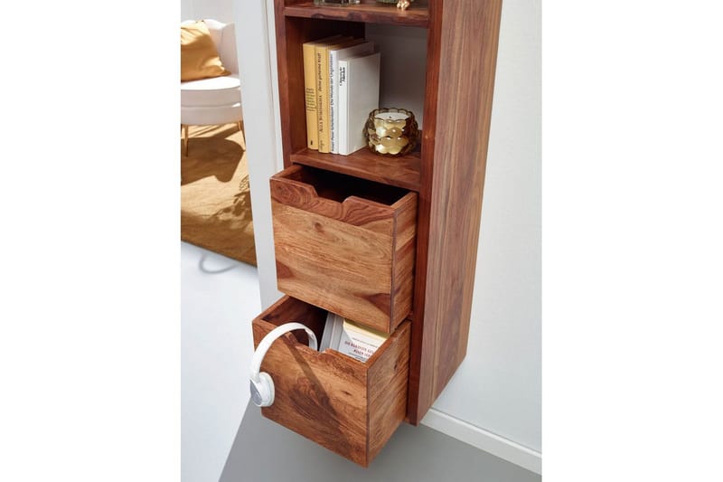 Vegghylle Wohnling Vegghengt i heltre med 2 skuffer 150 cm lagring landstil - Oppbevaring - Hyller - Vegghylle