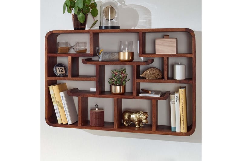 Vegghylle Wohnling Vegghengt pynteshelf i heltre 80 cm landstil - Møbler - Mediamøbel & tv møbel - TV-hylle
