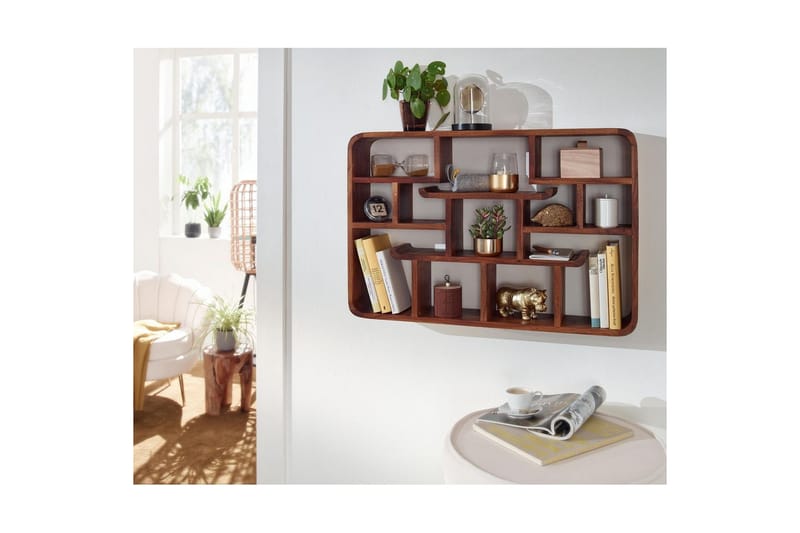 Vegghylle Wohnling Vegghengt pynteshelf i heltre 80 cm landstil - Møbler - Mediamøbel & tv møbel - TV-hylle