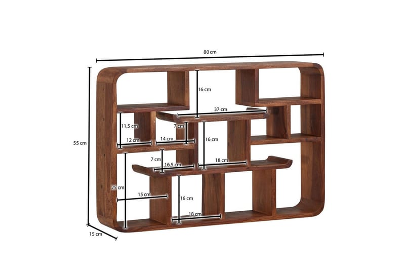 Vegghylle Wohnling Vegghengt pynteshelf i heltre 80 cm landstil - Møbler - Mediamøbel & tv møbel - TV-hylle