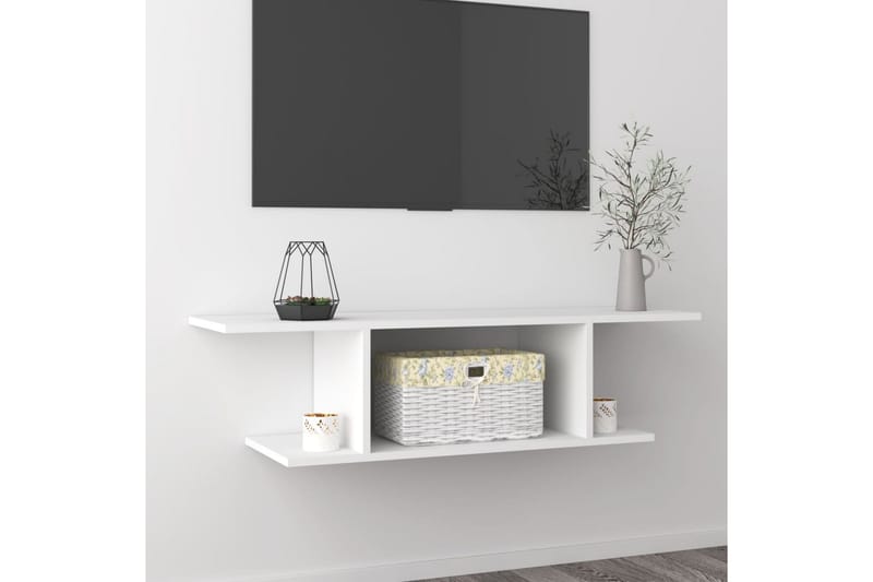 Veggmontert TV-benk hvit 103x30x26,5 cm - Hvit - Møbler - Mediamøbel & tv møbel - TV-skap