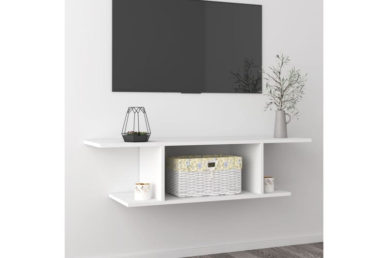 Veggmontert TV-benk hvit 103x30x26,5 cm - Hvit - TV-skap