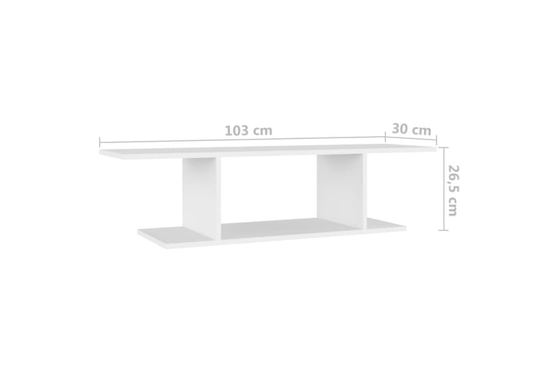 Veggmontert TV-benk hvit 103x30x26,5 cm - Hvit - Møbler - Mediamøbel & tv møbel - TV-skap