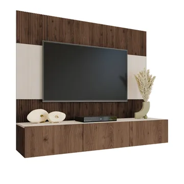 veggseksjon TV-skap 180x150 DEROMI brun - Møbler - Mediamøbel & tv møbel - TV-møbelsett