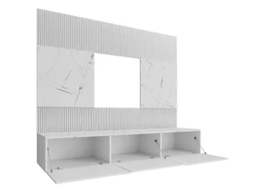 veggseksjon TV-skap 180x150 DEROMI brun - Møbler - Mediamøbel & tv møbel - TV-møbelsett