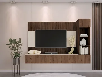 veggseksjon Veggseksjon DEROMI II brun - Møbler - Mediamøbel & tv møbel - TV-møbelsett