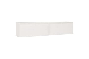Veggskap 2 stk hvit 80x30x35 cm heltre furu - Hvit - Møbler - Mediamøbel & tv møbel - TV-benk & mediabenk