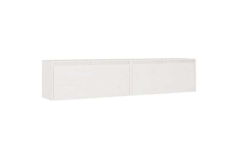 Veggskap 2 stk hvit 80x30x35 cm heltre furu - Hvit - Møbler - Mediamøbel & tv møbel - TV-benk & mediabenk