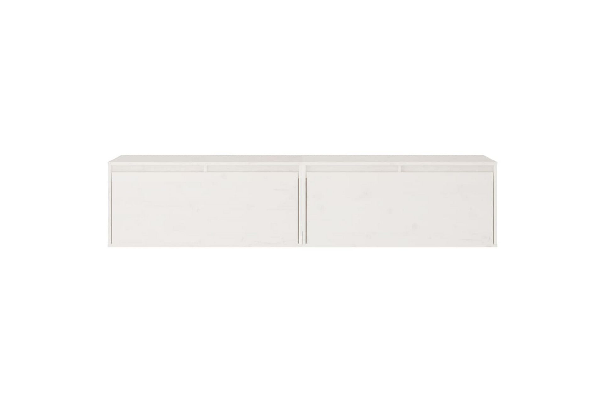 Veggskap 2 stk hvit 80x30x35 cm heltre furu - Hvit - Møbler - Mediamøbel & tv møbel - TV-benk & mediabenk
